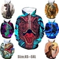 thumbnail image 2 of Sudadera unisex con estampado 3D de dinosaurio, sudadera con capucha de moda para hombre, sudadera informal de primavera y otoño de talla grande para hombre, sudadera con capucha, camisetas de calle, 2 of 5