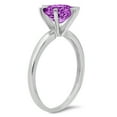 thumbnail image 2 of 1.5 ct Round Cut Simulated Alexandrite Solitaire 14K White Gold Womens Engagement Ring, 2 of 4