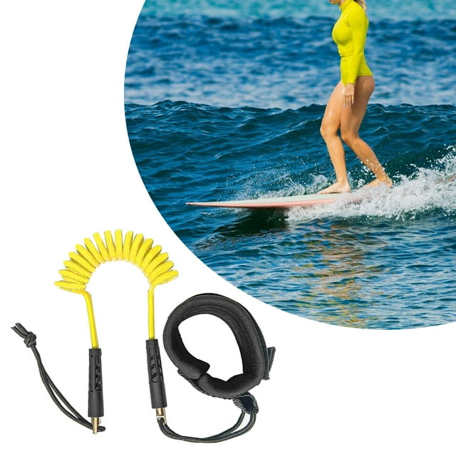 Colaxi Surfboard Leash Paddle Rope Stay on Board Surf Board Leash Stand up Paddle Board Leash for Rubber Boat Shortboard Gear Yellow