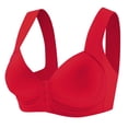 thumbnail image 2 of Front Hook Bras for Women Seamless Wireless Everyday Bra Comfort Full Coverage Push Up T-Shirt Bras Lifting Supportive Bralettes Red Bras,Size S-2XL, 2 of 3