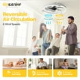 thumbnail image 2 of Ensenior 20'' Low Profile Ceiling Fans with Lights and Remote, Fandelier Ceiling Fan Flush Mount, APP Control, 6 Speed & 3000K-6500K Stepless Dimmable Small Ceiling Fan with Light for Bedroom - White, 2 of 5