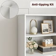 thumbnail image 3 of White Bookcase with Doors, 71.4in Tall Farmhouse Bookcases with Cabinet, Wooden 6 Shelf Bookshelves for Bedroom, Living Room, Home Office, 3 of 6