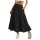 thumbnail image 4 of Faldas Largas para Mujeres Verano Suelto Casual Cómodo Sólido A-Línea Cintura Elástica, Poliéster Ligero, Versátil para la Fiesta Diaria de Citas, 4 of 9