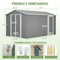 thumbnail image 5 of 8x12 FT Outdoor Storage - Aluminum Frame with Side Door & Dual Locking for Garden & Patio Organization, 5 of 13