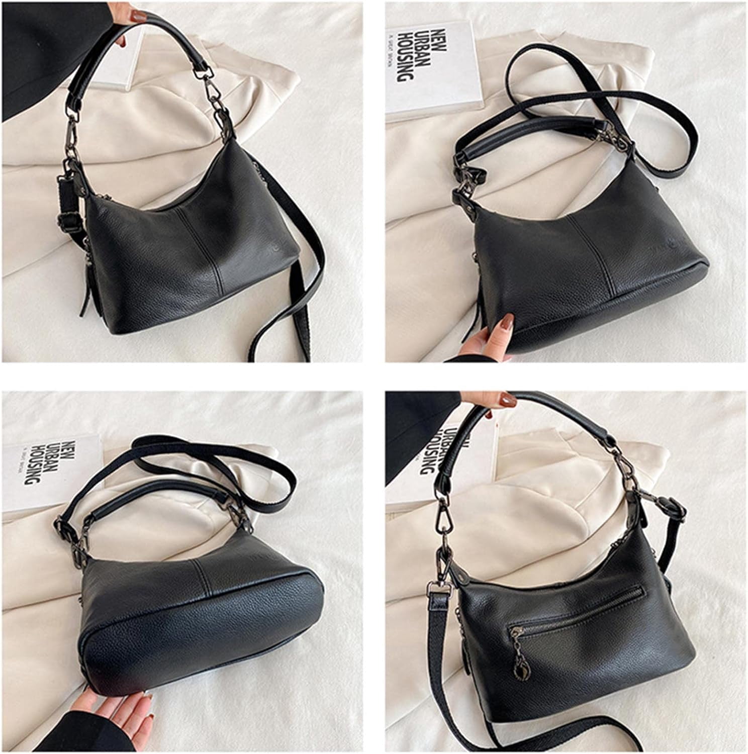 Genuine Leather Crossbody Bags for Women Hobo Purses and Handbags Ladies Shoulder Crossbody Purse