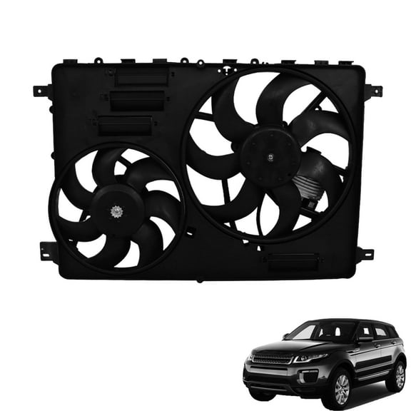Genrics Radiator Cooling Fan Motor Assembly for 2012-2016 Evoque/LR2/Discovery Sport LR045248 LR024292 LR094390 LR100364