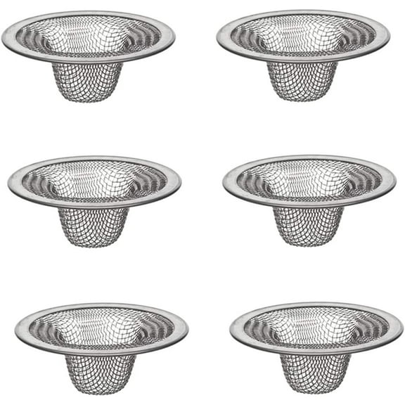DANCO Bathroom Lavatory Mesh Strainer, Stainless Steel, 2-1/4 Inch, 6-Pack (88820)