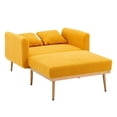 thumbnail image 3 of Teddy Chaise Lounge Indoor with 3 Reclining Angles, Modern Sleeper Chair Bed, Convertible Lounge Chair with Solid Tapered Metal Legs, Modern Tufted Sofa with2 Pillows, for Living Room, Mustard, 3 of 7