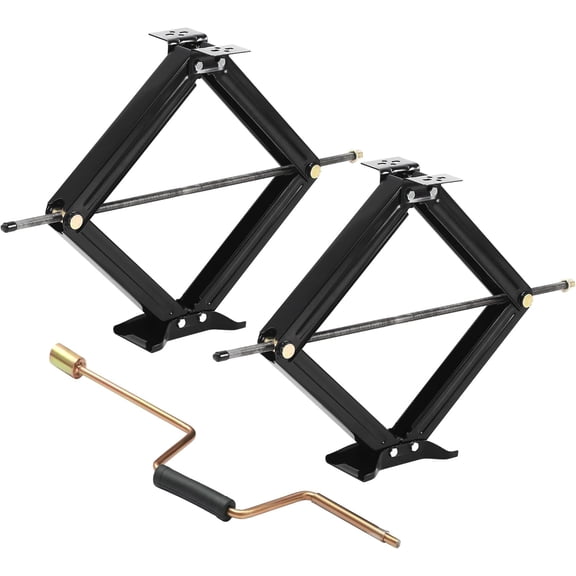 HRT 7800 lb Heavy Duty RV Scissor Jack Stabilizer (30", 2-Pack) - Trailer Leveling Stabilizer Jack with Crank Handle for RV Camper
