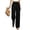 Black, variant on Womens High Rise Wide Leg Casual Pants, Button Down Straight Leg Palazzo Trousers, Solid Loose Lounge Long Pants with Side Pockets