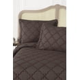 thumbnail image 4 of Embroidery Luxury Hotel Series Coverlet, Microfiber Soft Decoration for Master Guest Bedroom Decorative 3 Piece Bedspread Set with 2 Pillow Shams, Lightweight Comforter King Size, Brown, by Ambesonne, 4 of 4
