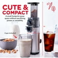 thumbnail image 7 of Dash DCSJ255 Deluxe Compact Power Slow Masticating Extractor Easy to Clean, Cold Press Juicer with Brush, Pulp Measuring Cup, Frozen Attachment and Juice Recipe Guide, Graphite, 7 of 7