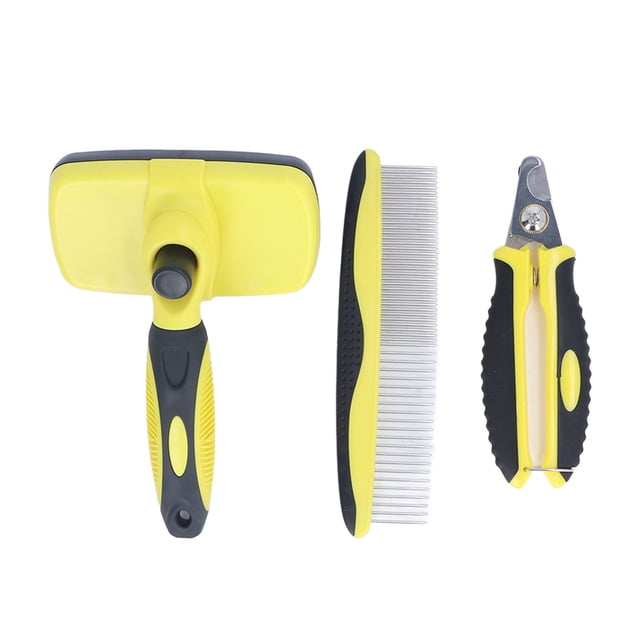 Cepillo para mascotas, peine, autolimpiable, masajeador, cepillo para quitar el pelo de perro y cortaúñas para gatos.