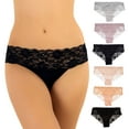 thumbnail image 2 of Alyce Ives Intimates Women’s Lace Bikini, Assorted, L, 6 Pack, 2 of 5