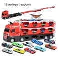 thumbnail image 3 of Hauler Truck Toy Set With Ejection Race Track Deform Transport Car With Racing Cars For Kids Gift, 3 of 12