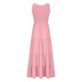 thumbnail image 4 of qolati Summer Dresses for Women 2024 Casual Loose Plain Maxi Sundress Trendy Dressy Fitted Sleeveless Smocked Beach Tiered Tank Long Dresses, 4 of 6