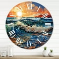thumbnail image 3 of Designart "Sunlit Waves Beach Photo XI" Nautical & Beach Oversized Wall Clock, 3 of 5
