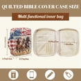 thumbnail image 7 of ZUXONGSY American Flag Horse Print Bible Case for Women Quilted Bible Bag Stylish Handbag with Multiple Pockets Carrying Book Case for Religious, 7 of 7