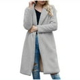 thumbnail image 2 of EOYWHK Sherpa Lined Jackets for Women Long Overcoats Long Sleeve Open Front Trench Coats Dressy Pea Coats ,S-3XL, 2 of 6