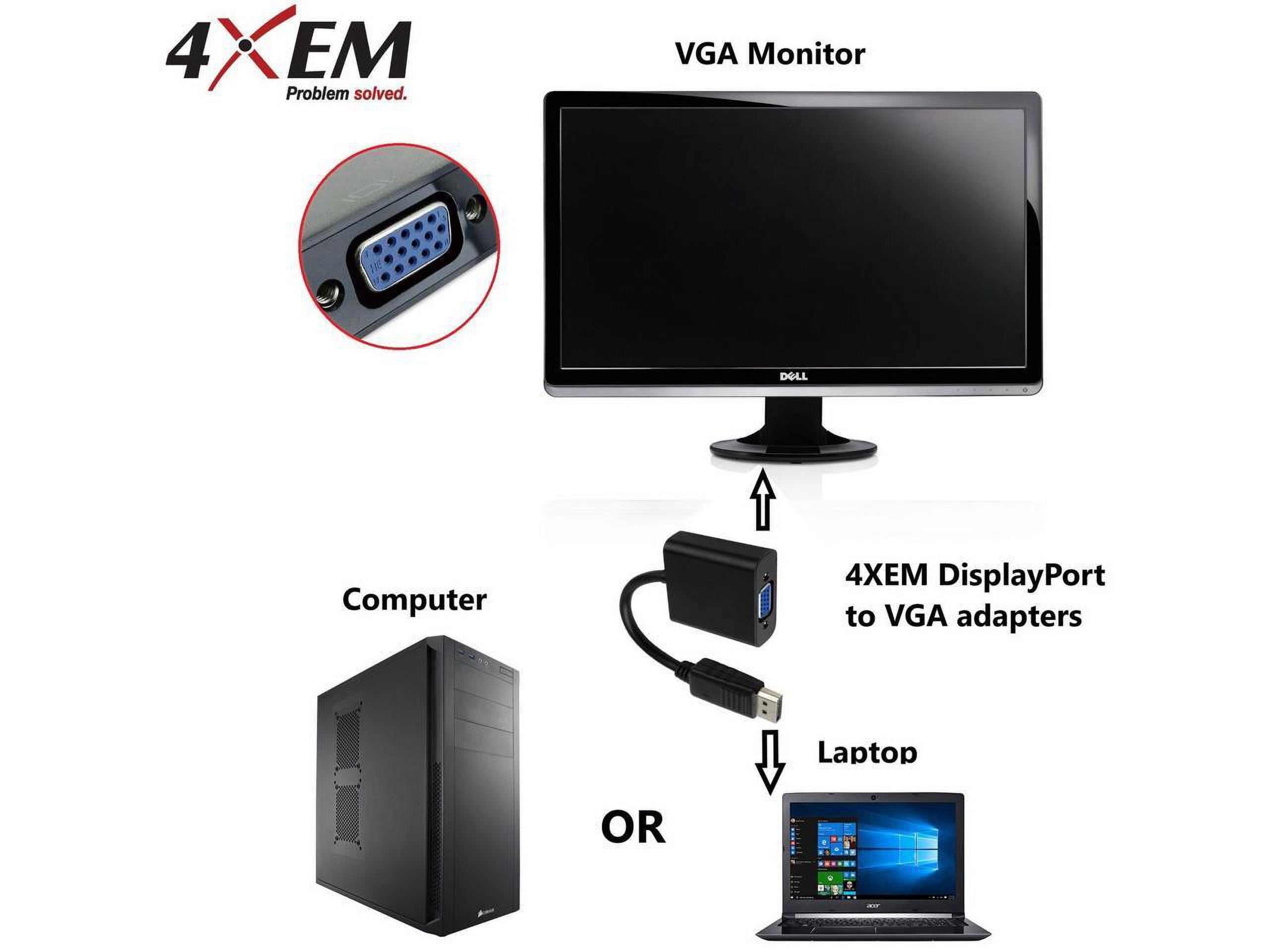 4XEM 10 Inch DisplayPort To VGA Adapter Cable 4XDPVGAS615AA