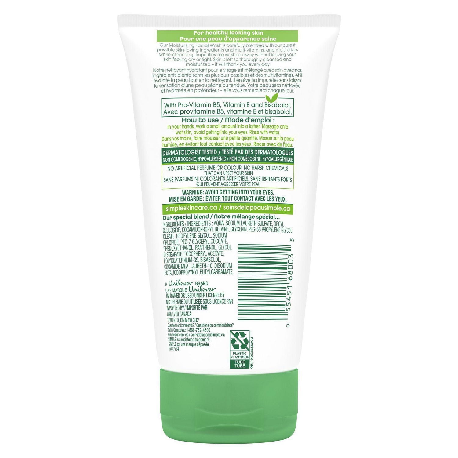 Nettoyant visage Simple Hydratant