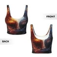 thumbnail image 6 of Rateoe Red And White Fire Bird Print Womens' Sports Bras Scoop Neck Sports Vest- Padded U Back Seamless High Impact Support, 6 of 7