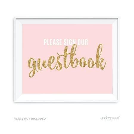 - Pink Roses English Tea Party Tea Party Wedding Collection, Party Signs, Please Sign our Guestbook, 8.5x11-inch, 1-Pack