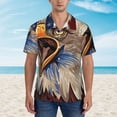 thumbnail image 2 of Gukieu Eagle With USA Flags Print Men's Short-sleeved Shirts, Button-down Lapel Hawaiian Shirts, T-shirts, Beach Vacation Summer Casual Wear,XX-Large, 2 of 7