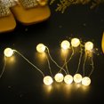 thumbnail image 3 of Guirnalda de luces LED de 2 metros con forma de bola plateada, resistente al agua, para árbol de Navidad, boda, decoración del hogar, funciona con USB o pilas, 3 of 4