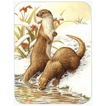 Otters & Gladon Irises Glass Cutting Board- Large