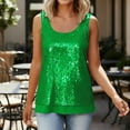 thumbnail image 2 of Erwazi Women's Sequin Tank Top Casual Solid Color Crewneck Sleeveless Shirts, 2 of 9