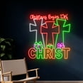 thumbnail image 2 of Handmadetneonsign Christmas Begins With Christ Neon Sign, Jesus Cross Led Sign, Merry Christmas, 2 of 5