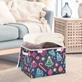 thumbnail image 3 of Yayeee Collapsible Cube Storage Bin with Lid Fabric Closet Decorative Basket with Handles, Neon Christmas, 3 of 7