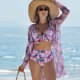 thumbnail image 2 of Trajes de Baño de Bikini de Mujer con Correas Impresas V Sexy Split Set de Tres Piezas, Diseño de Corte Alto para la Piscina de Playa Y las Vacaciones de Verano, 2 of 9