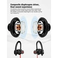 thumbnail image 3 of Bluetooth Headphones, Wireless Earbuds IPX7 Waterproof Sports Earphones w/Mic HD Stereo Sweatproof in-Ear Earbuds Gym Running Workout, Red, 3 of 4