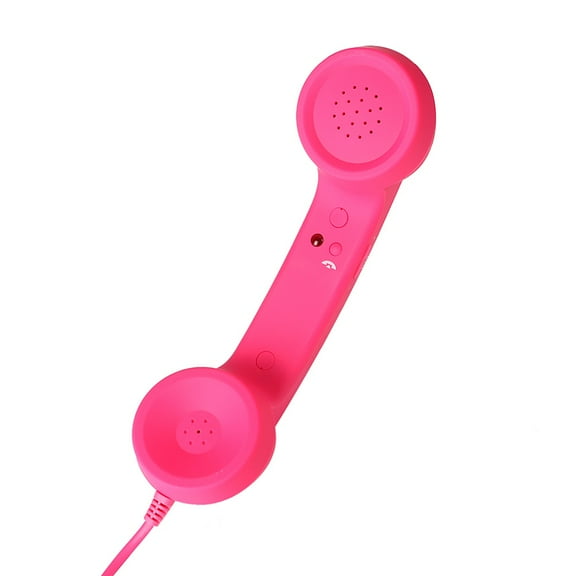 Retro Telephone Handset Maynos Cell Phone Handset,Anti Radiation Receivers 3.5MM for iPhone iPad,Mobile Phones,Computer,Pink