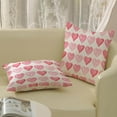 thumbnail image 3 of Valentine''s Day Pillow Covers 18x18 Set of 2, Pink Hearts Throw Pillows Wedding Anniversary Valentine''s Day Decor Cushion Case Decorations for Home Couch Sofa Outdoor, 3 of 6