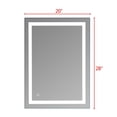 thumbnail image 6 of Ktaxon 28x20 inch LED Lighted Bathroom Mirror Silvered Wall Mounted Mirror with Touch Button,Anti Fog and IP67 Waterproof Square Mirror, 6 of 12