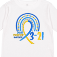 thumbnail image 4 of Inktastic 3-21 World Down Syndrome Day Blue and Yellow Rainbow Ribbon Boys or Girls Long Sleeve Toddler T-Shirt, 4 of 5