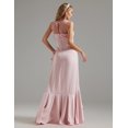 thumbnail image 2 of Vestido formal Tsukko Atractivo con volantes asimétricos y lentejuelas rosa, 2 of 5