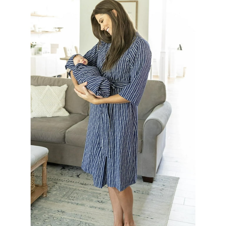 Postpartum robe discount and swaddle set