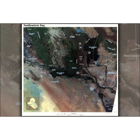 24"x36" Gallery Poster, Iraq 1992 CIA with strategic locations identified