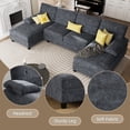 thumbnail image 3 of Walsunny Modern U-Shape Sectional Sofa for living room, Chenille Fabric Modular Couch, 4 Seat Oversized Sofa with Chaise for Apartment,White, 3 of 9