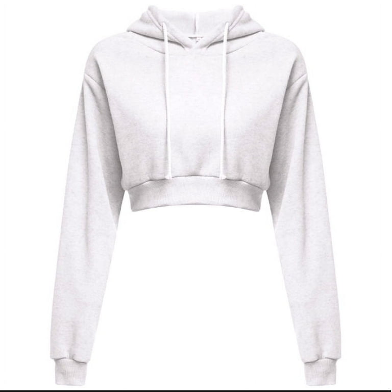 Plain white cropped hoodie hotsell