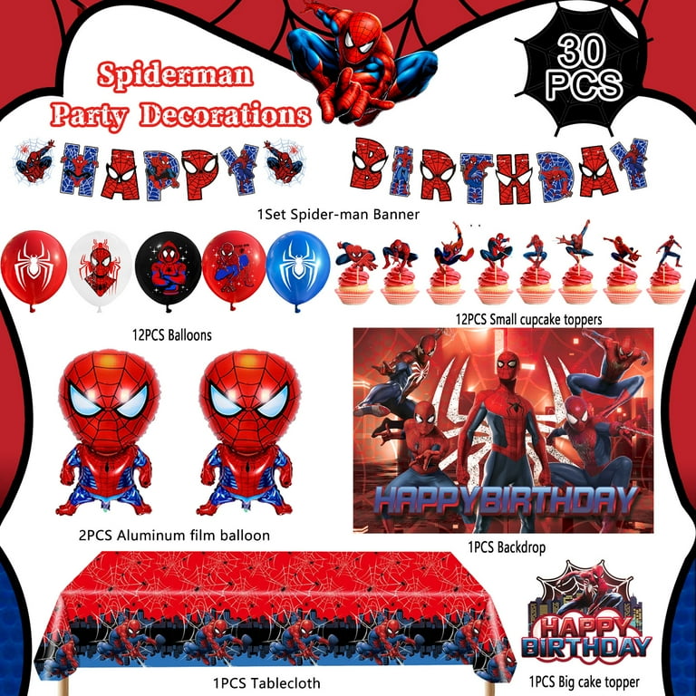 Cumpleanno Spiderman. Decorazioni Dell'uomo Ragno - Foto 4