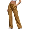 thumbnail image 6 of Plebaso Womens Sweatpants with Pockets Spring Fall Baggy Elastic Waist Sports Pants Ladies Casual Long Trousers, 6 of 7