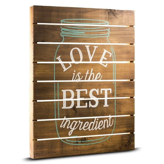 Crystal Art Love Mason Jar Wood Wall Art Country Farmhouse Kitchen