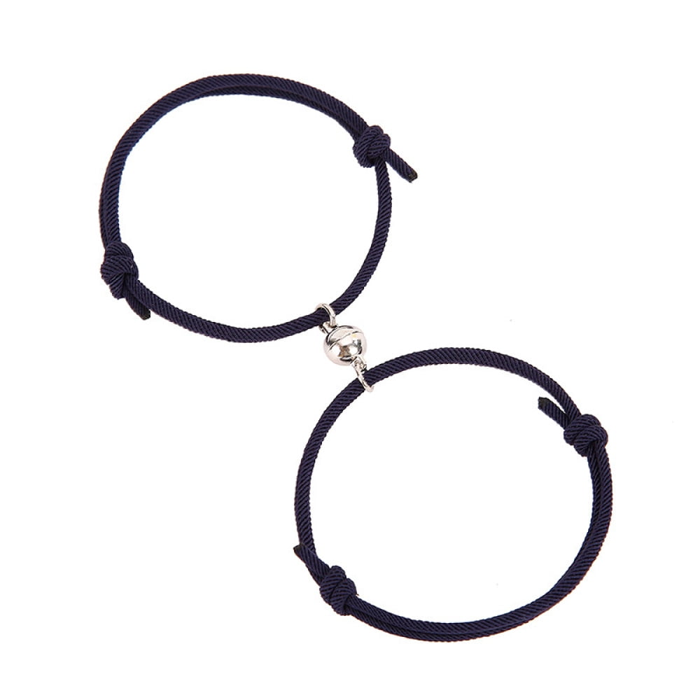 Magnetic Couple Bracelets Attract Each Other Matching Braided