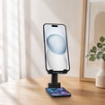 thumbnail image 5 of WIRESTER Black Foldable Phone Stand for Desk, Adjustable Portable Cell Phone Holder for iPhone 17, 16, 15, 14 and Android Smartphones - Mosaic Mermaid Scale, 5 of 6