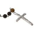 thumbnail image 2 of Stainless Steel Tiger's Eye Bead Rosary Necklace, 2 of 5